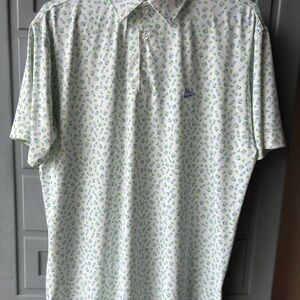 Men's Breezy White and Green Golf Shirt